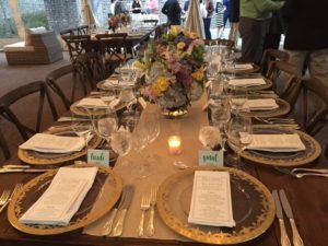 Kate Bailey Tournament event - table settgin